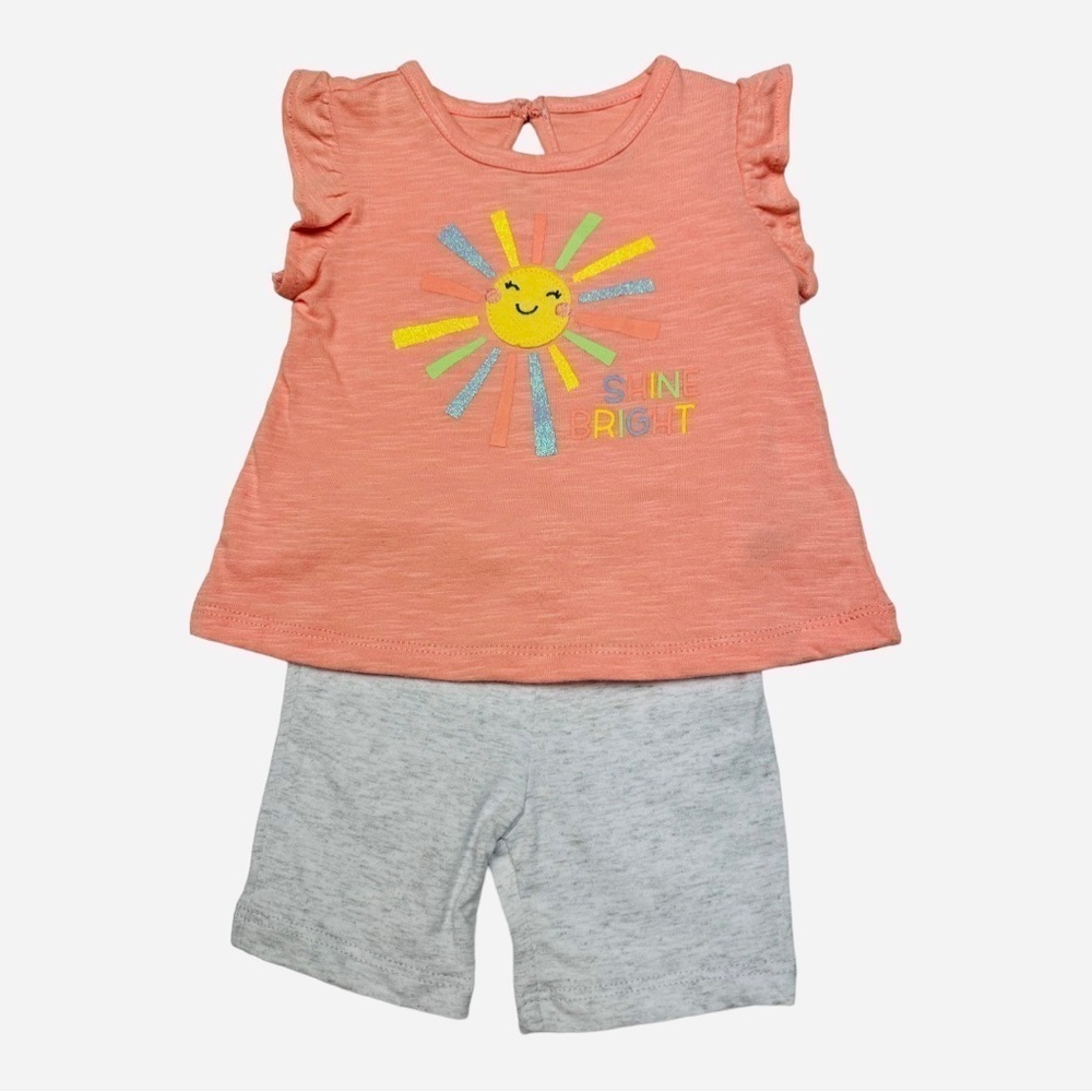 Little Me Shine Bright Ruffle Short Sleeve Shirt And Short Set Size 12 Months